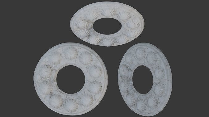  Seashell Motif Ring Scan Low-poly 3D model