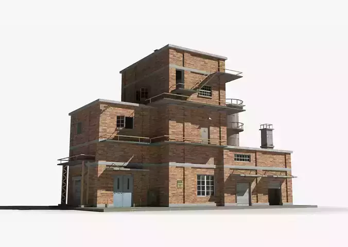 Factory xx18 Low-poly 3D model