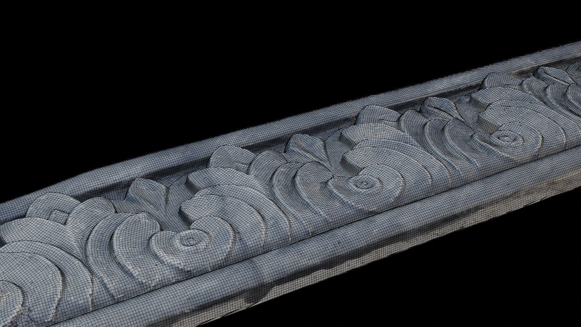  Scrollwork Border Scan Low-poly 3D model_2