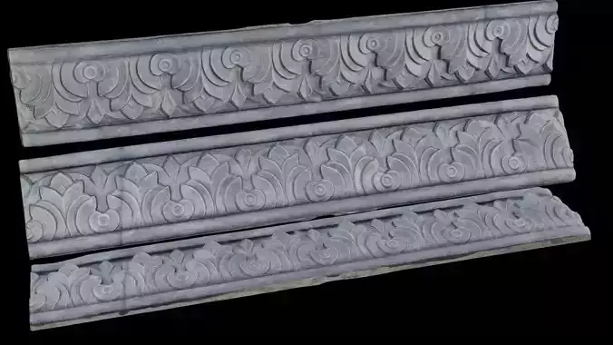  Scrollwork Border Scan Low-poly 3D model