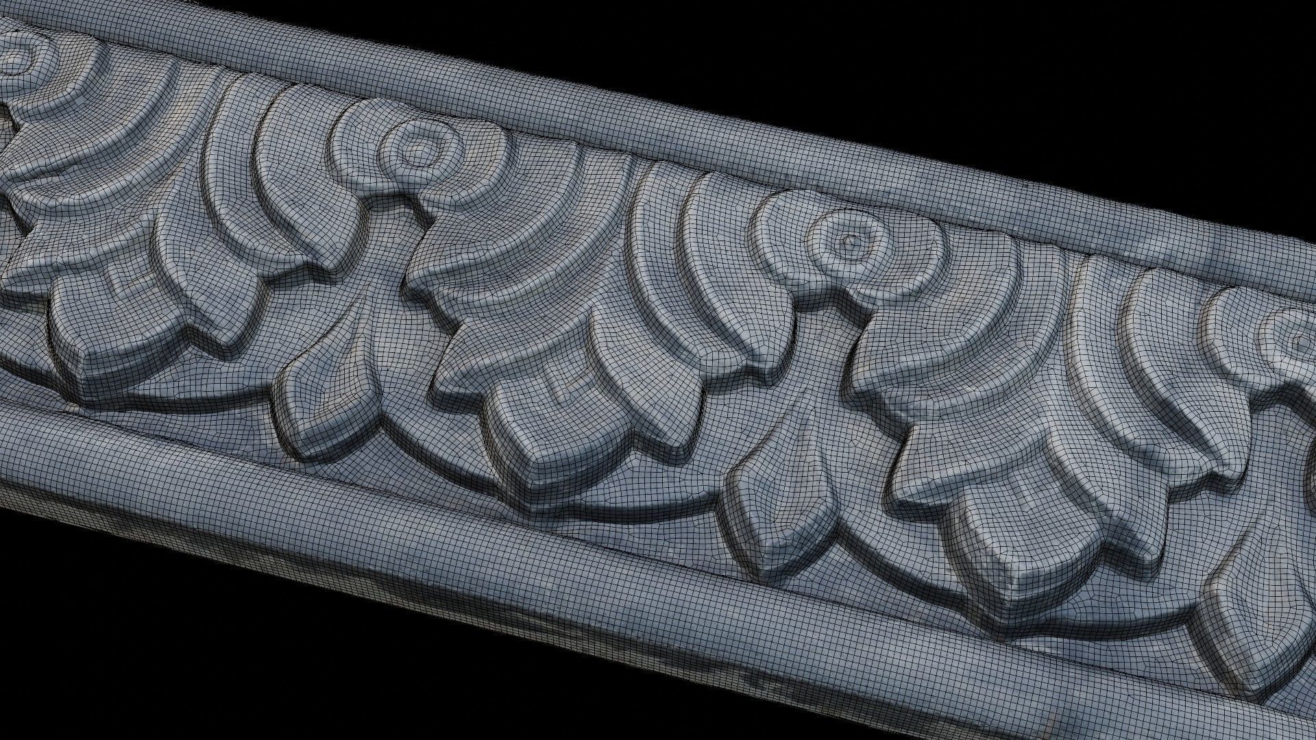  Scrollwork Border Scan Low-poly 3D model_4