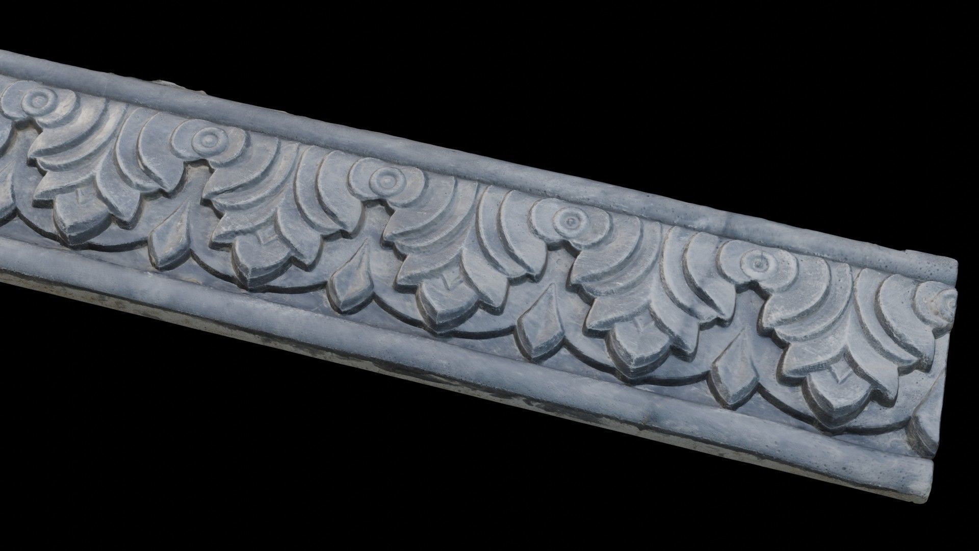  Scrollwork Border Scan Low-poly 3D model_3