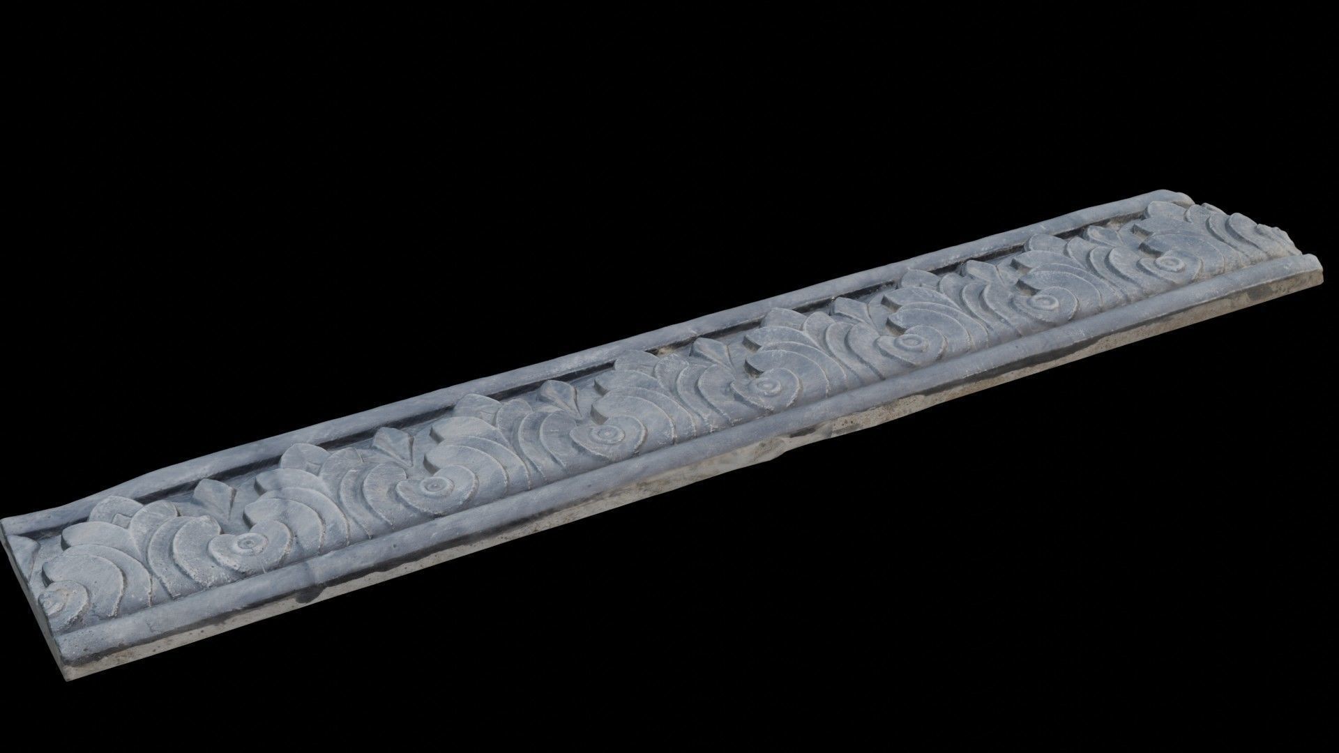  Scrollwork Border Scan Low-poly 3D model_1