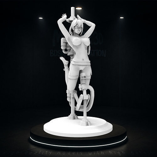 Futanari girl tied to a pole - BDSM Mashine 3D print model