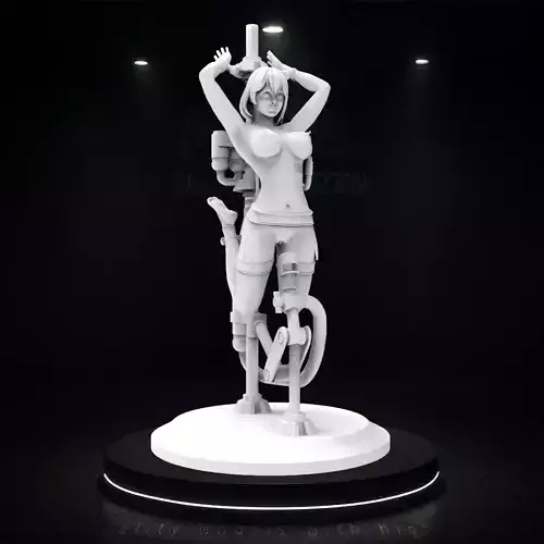 Futanari girl tied to a pole - BDSM Mashine