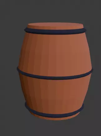 lowpoly barrel Low-poly 3D model_0