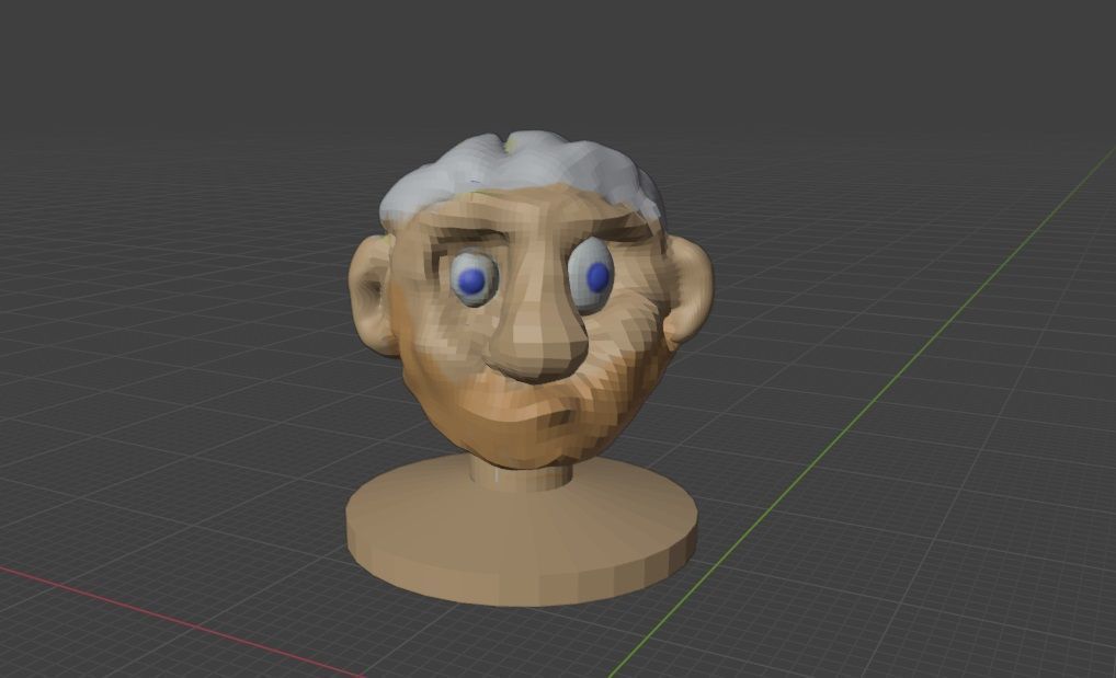 Angry old man 3D print model_2