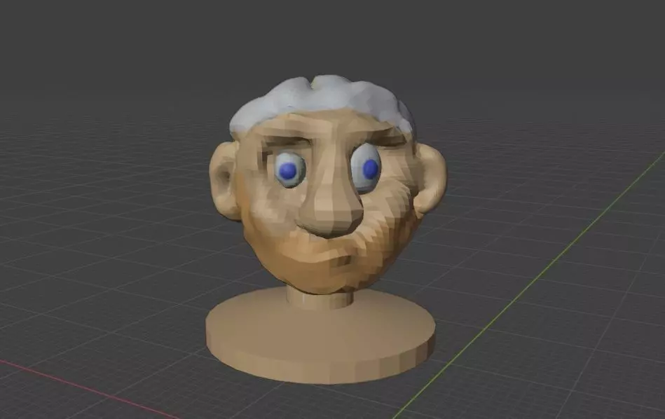 Angry old man 3D print model_0