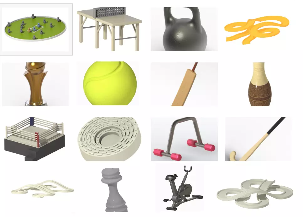 EXQUISITE SPORTS AND GAMES PACK 3D Model Collection_0