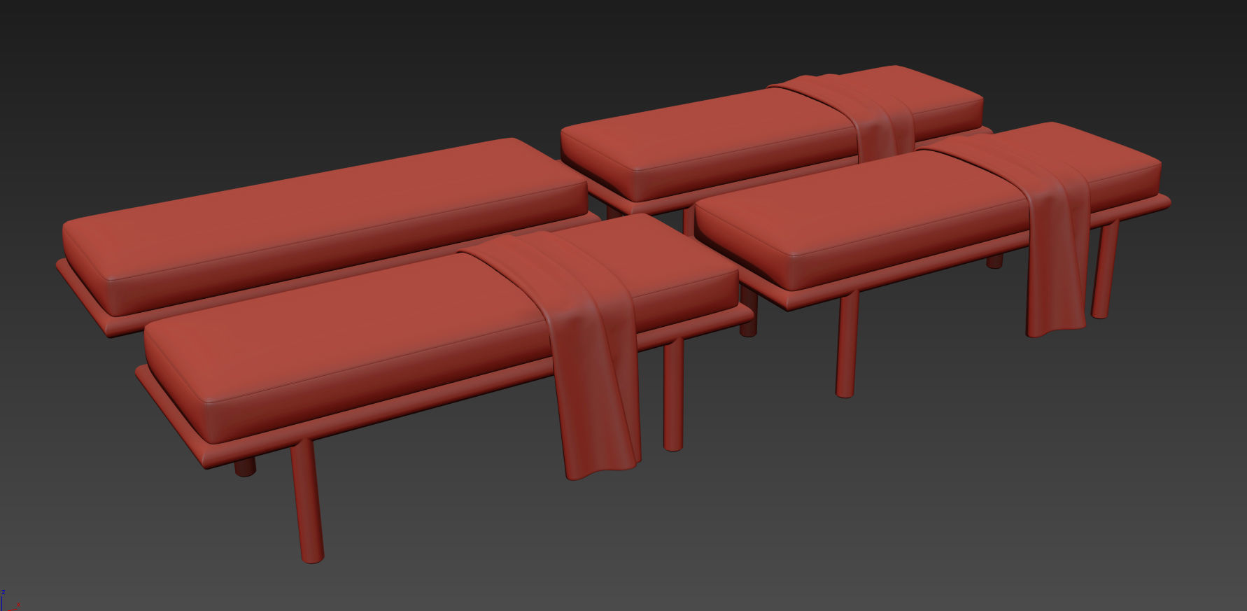Upholstered Bench By Theodore Alexander 3D model_16