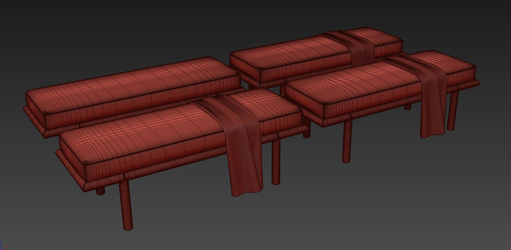 Upholstered Bench By Theodore Alexander 3D model_17