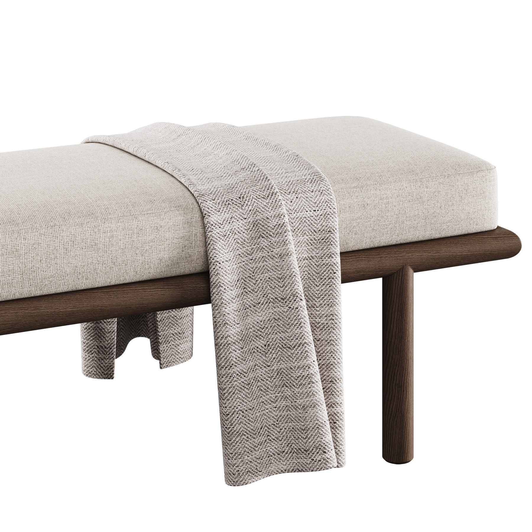 Upholstered Bench By Theodore Alexander 3D model_5