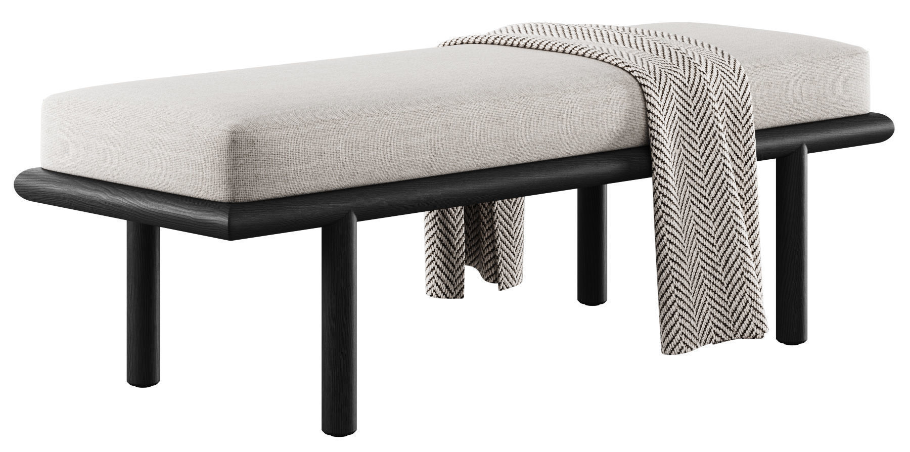 Upholstered Bench By Theodore Alexander 3D model_12