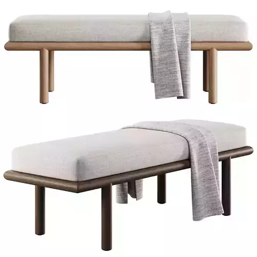 Upholstered Bench By Theodore Alexander 3D model
