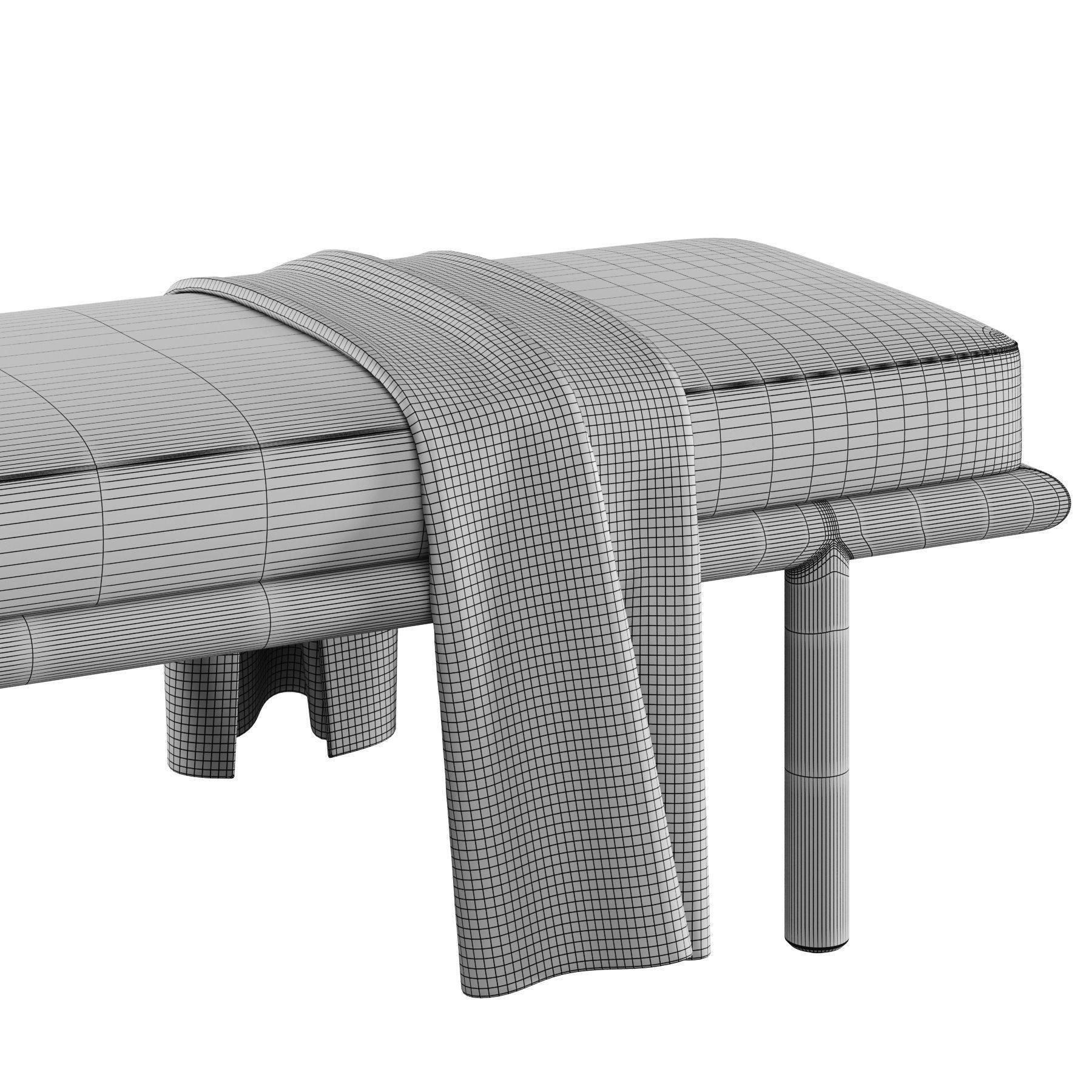 Upholstered Bench By Theodore Alexander 3D model_7