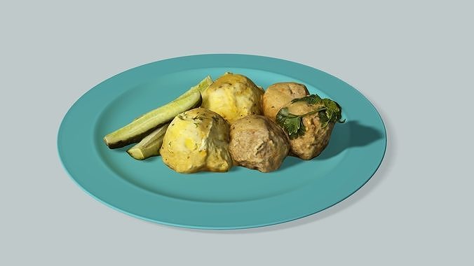 Exclusive Food Set For Lunch S2 Low Poly 3D Model Low-poly 3D model