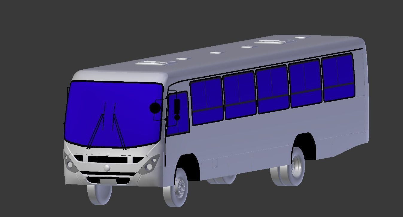 Marcopolo Senior Midi School Bus Low-poly 3D model_10