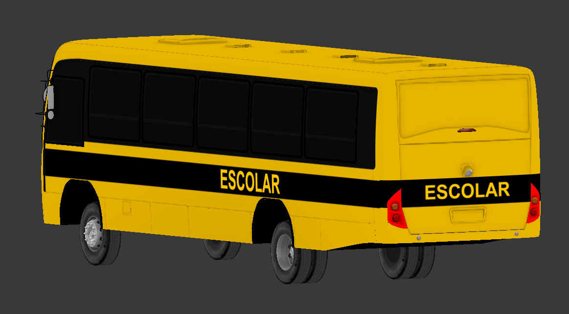 Marcopolo Senior Midi School Bus Low-poly 3D model_8