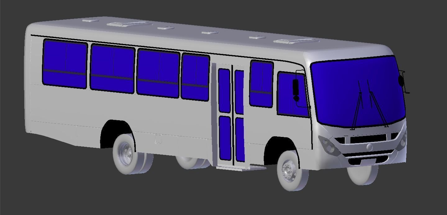 Marcopolo Senior Midi School Bus Low-poly 3D model_12