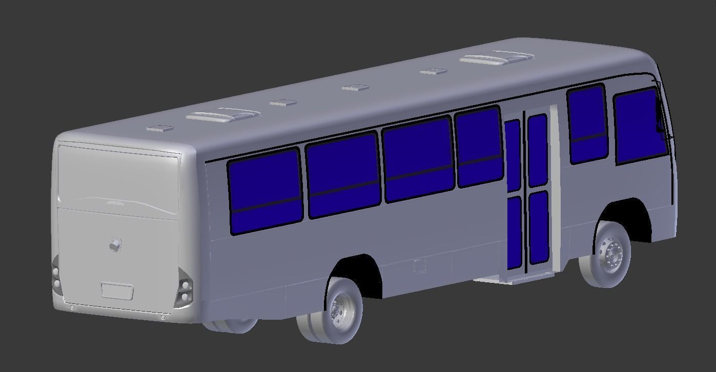 Marcopolo Senior Midi School Bus Low-poly 3D model_13