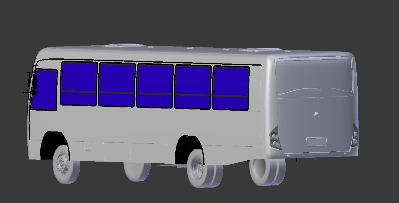 Marcopolo Senior Midi School Bus Low-poly 3D model_11