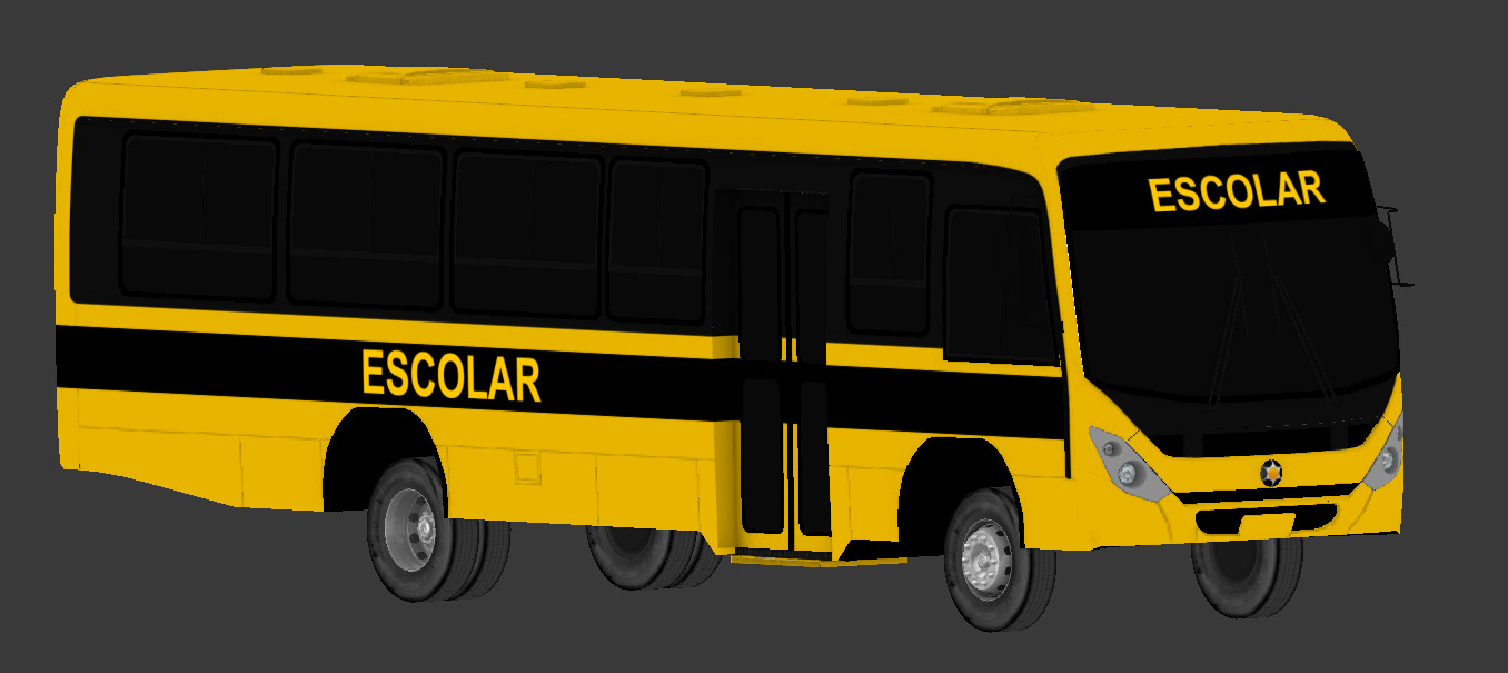 Marcopolo Senior Midi School Bus Low-poly 3D model_7