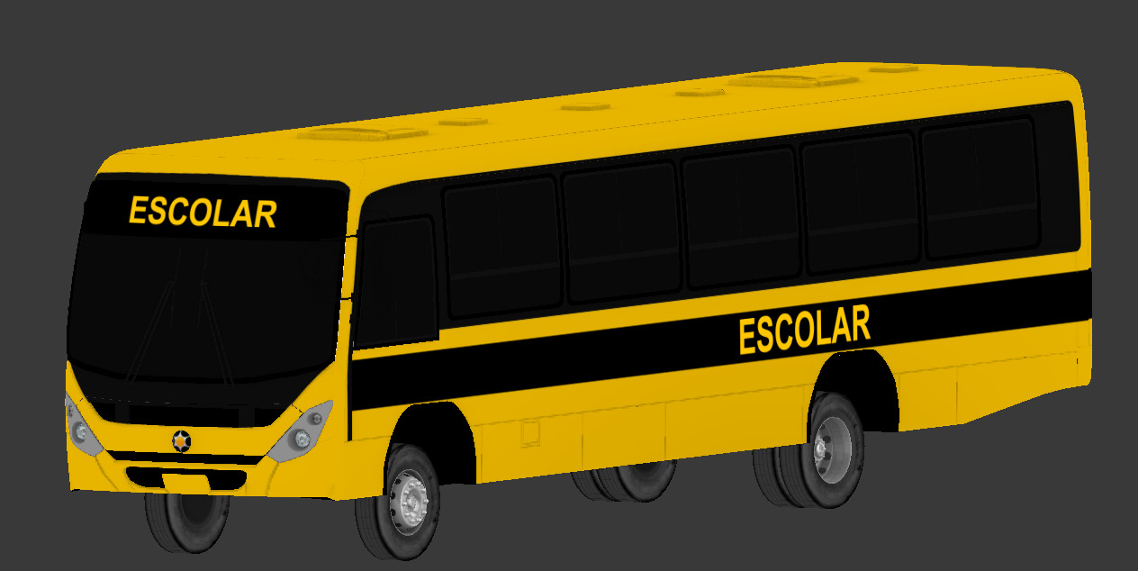 Marcopolo Senior Midi School Bus Low-poly 3D model_9