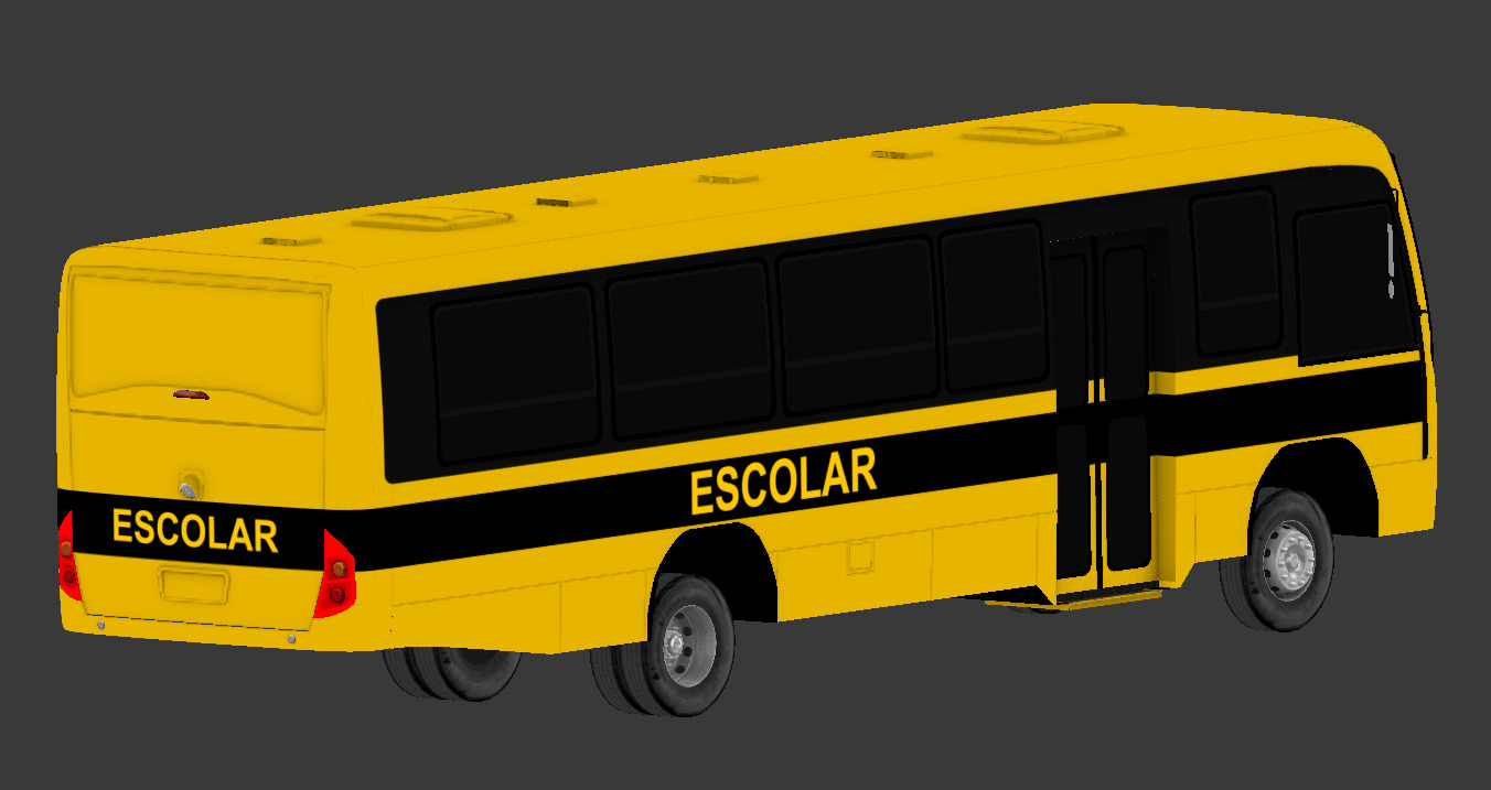 Marcopolo Senior Midi School Bus Low-poly 3D model_6