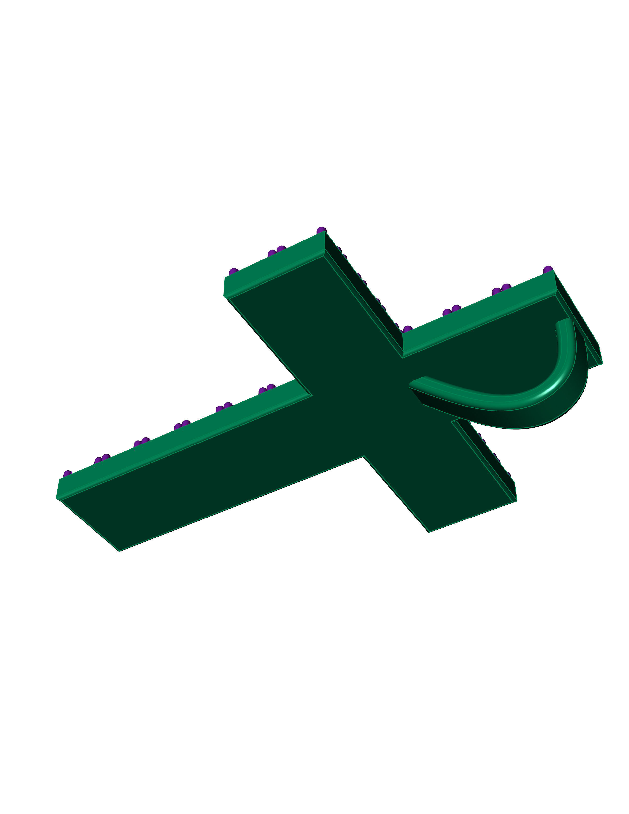 DIAMOND CROSS PENDANT NECKLACE 3dmodel 3D print Model 3D print model_10