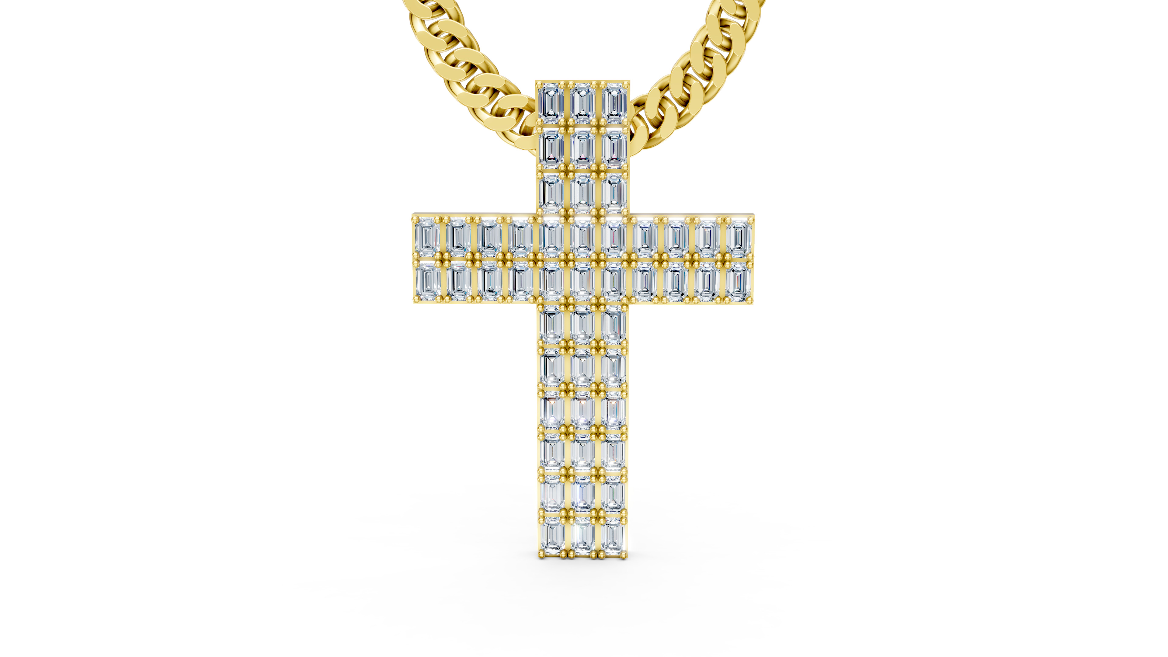 DIAMOND CROSS PENDANT NECKLACE 3dmodel 3D print Model 3D print model_3