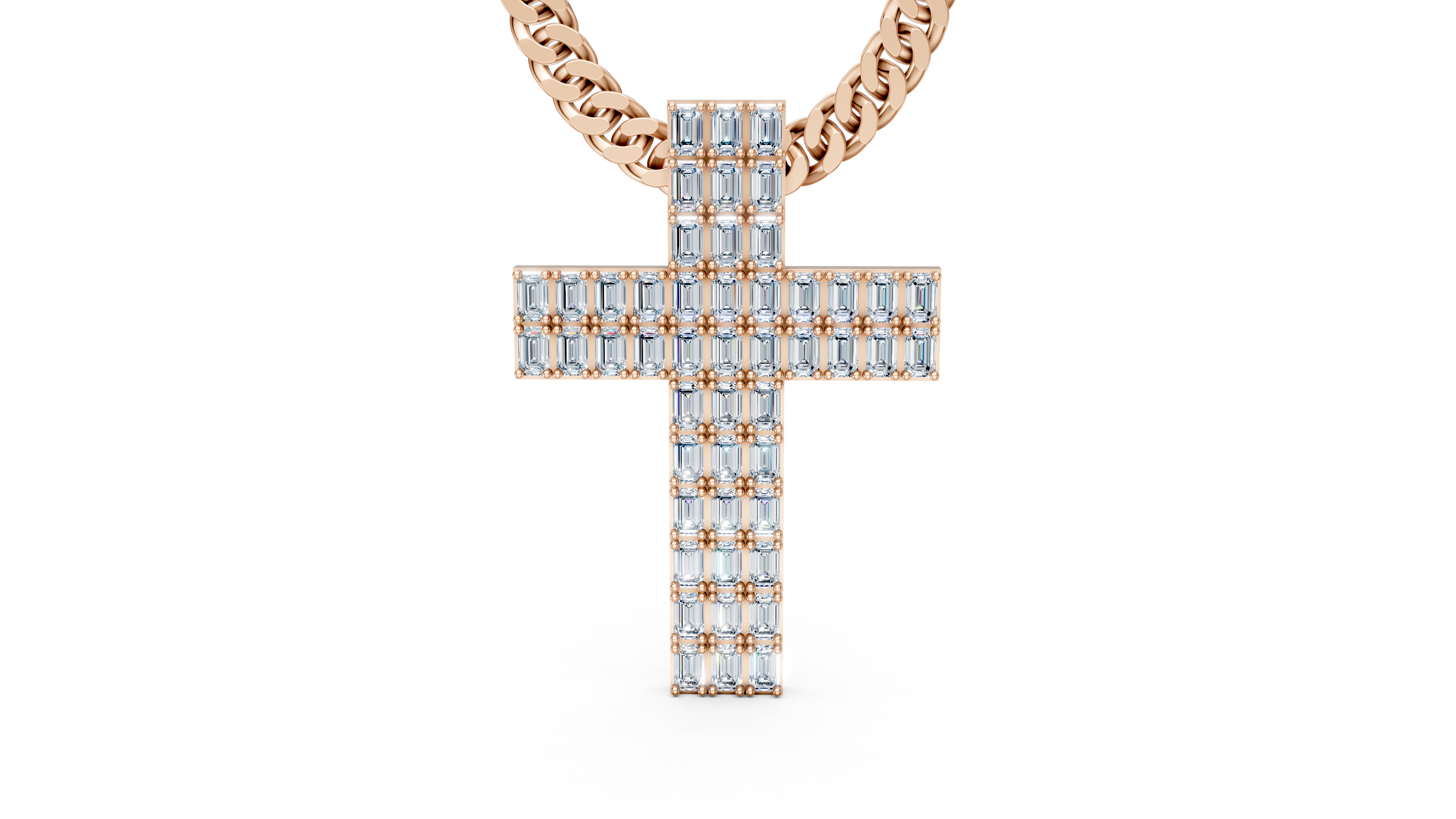 DIAMOND CROSS PENDANT NECKLACE 3dmodel 3D print Model 3D print model_5