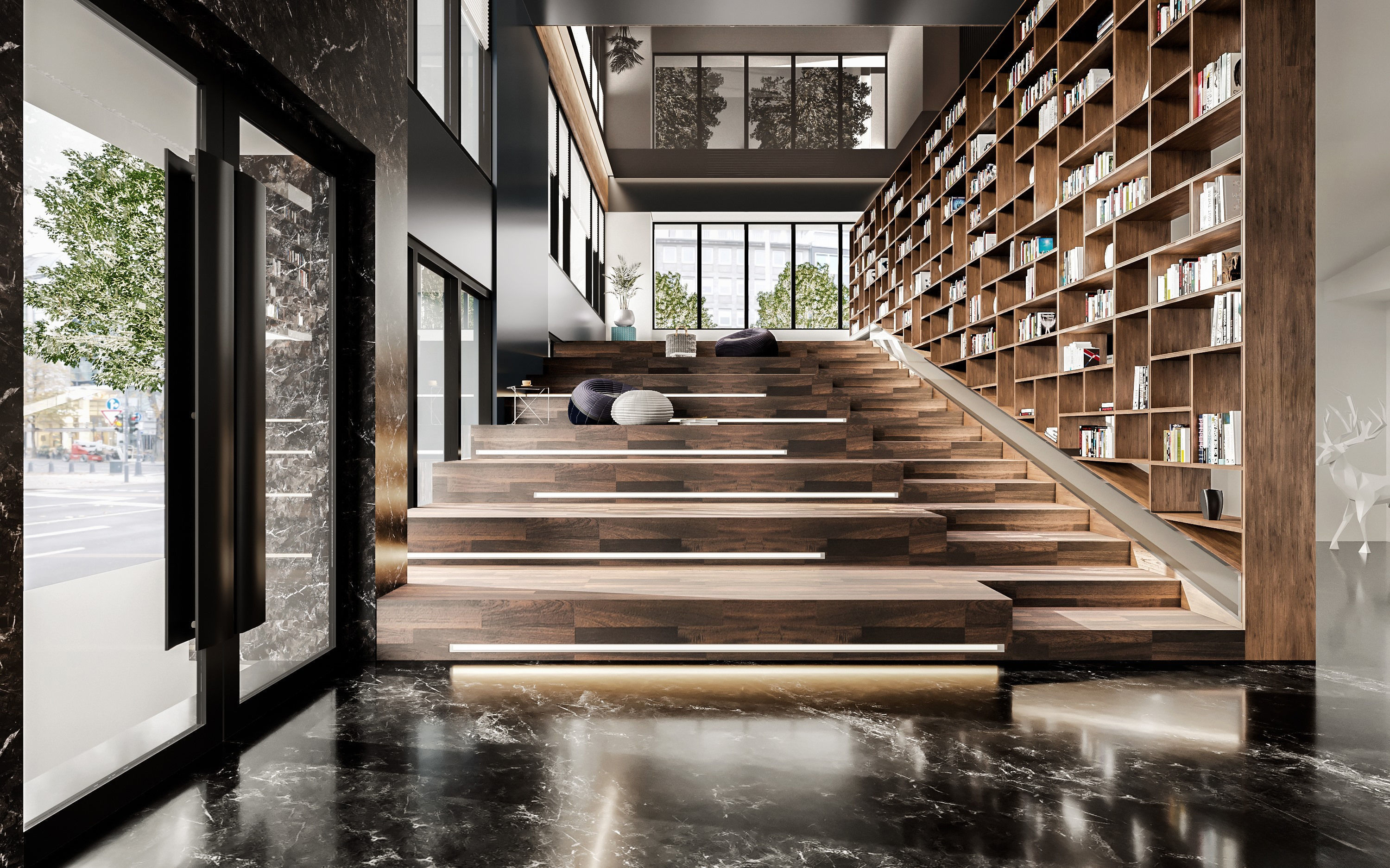 Bookstore Library 3D model_1