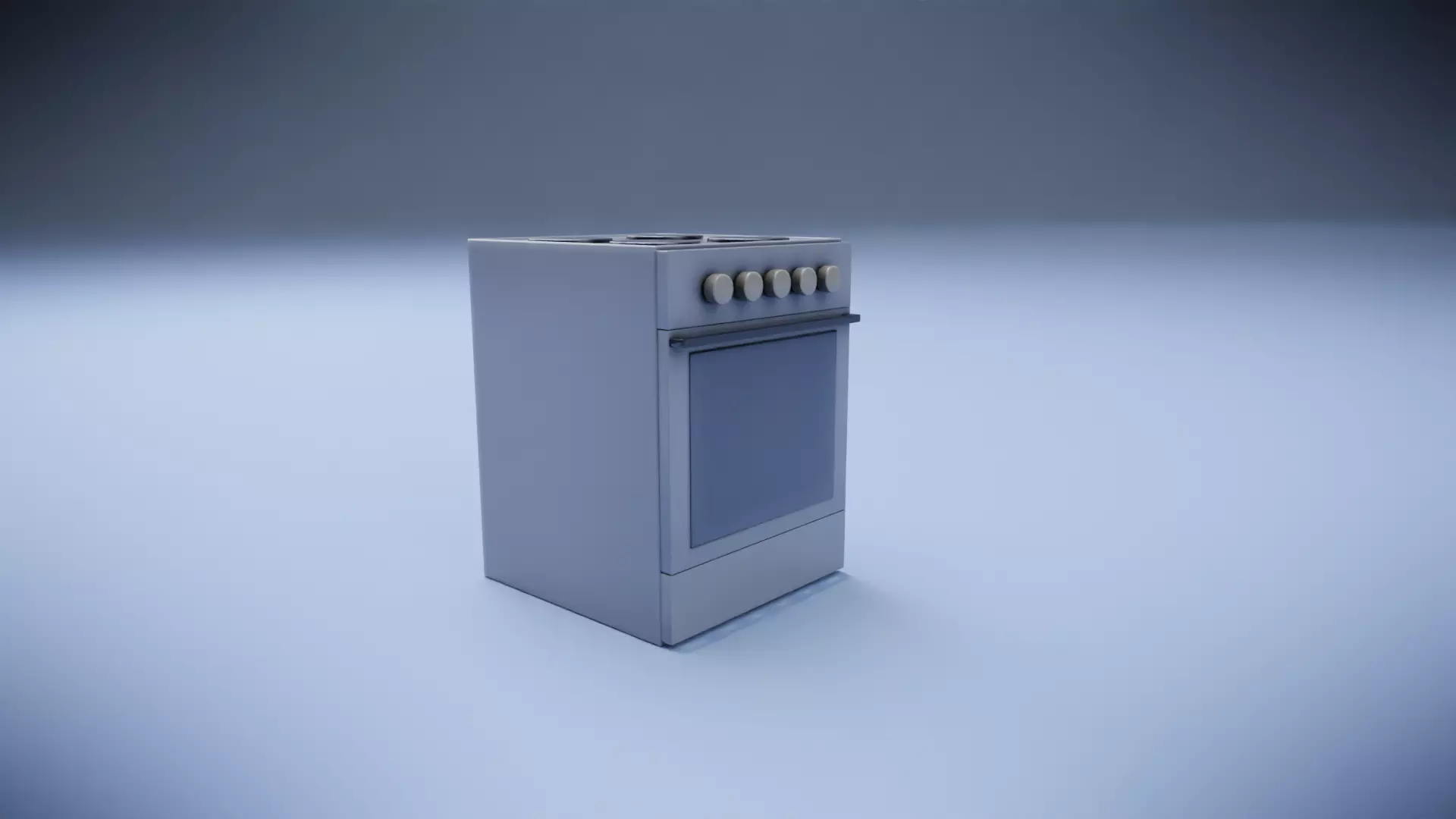 Gas stove Low-poly 3D model_0