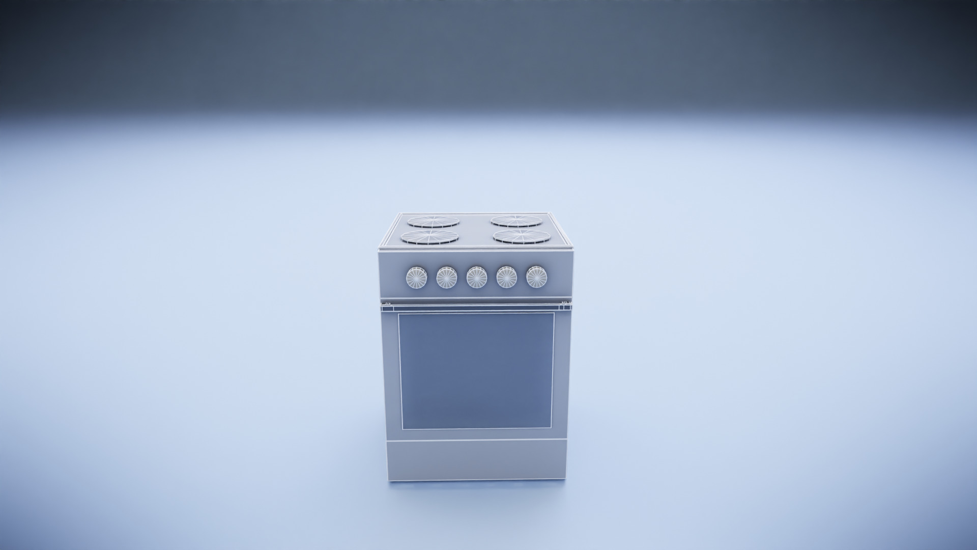 Gas stove Low-poly 3D model_6