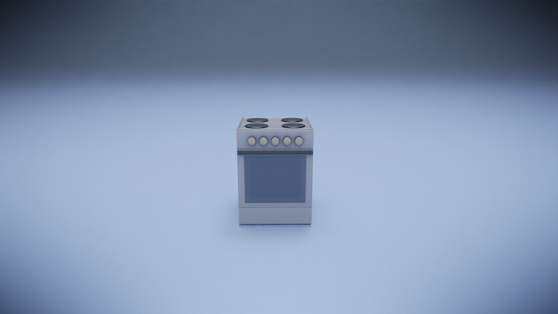 Gas stove Low-poly 3D model_4