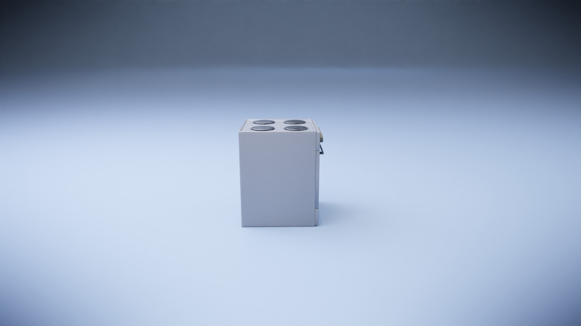 Gas stove Low-poly 3D model_1