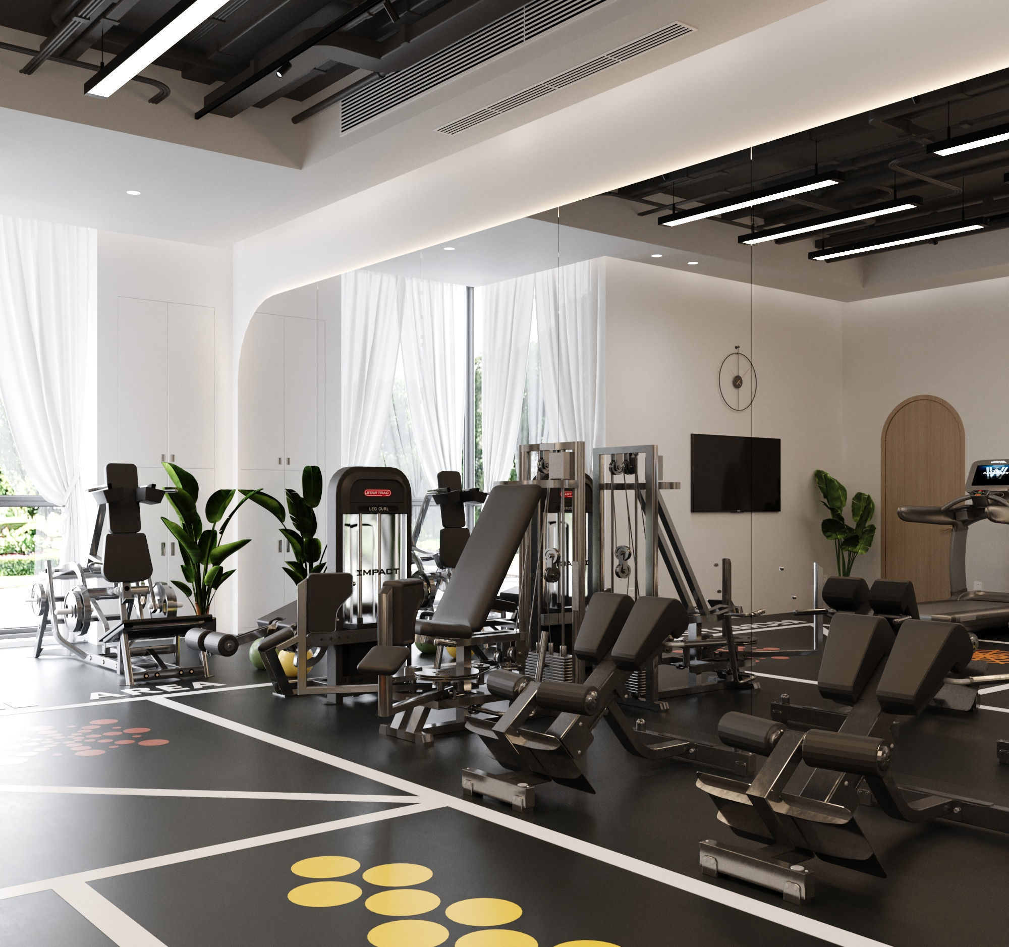 Modern Gym 3D model_1