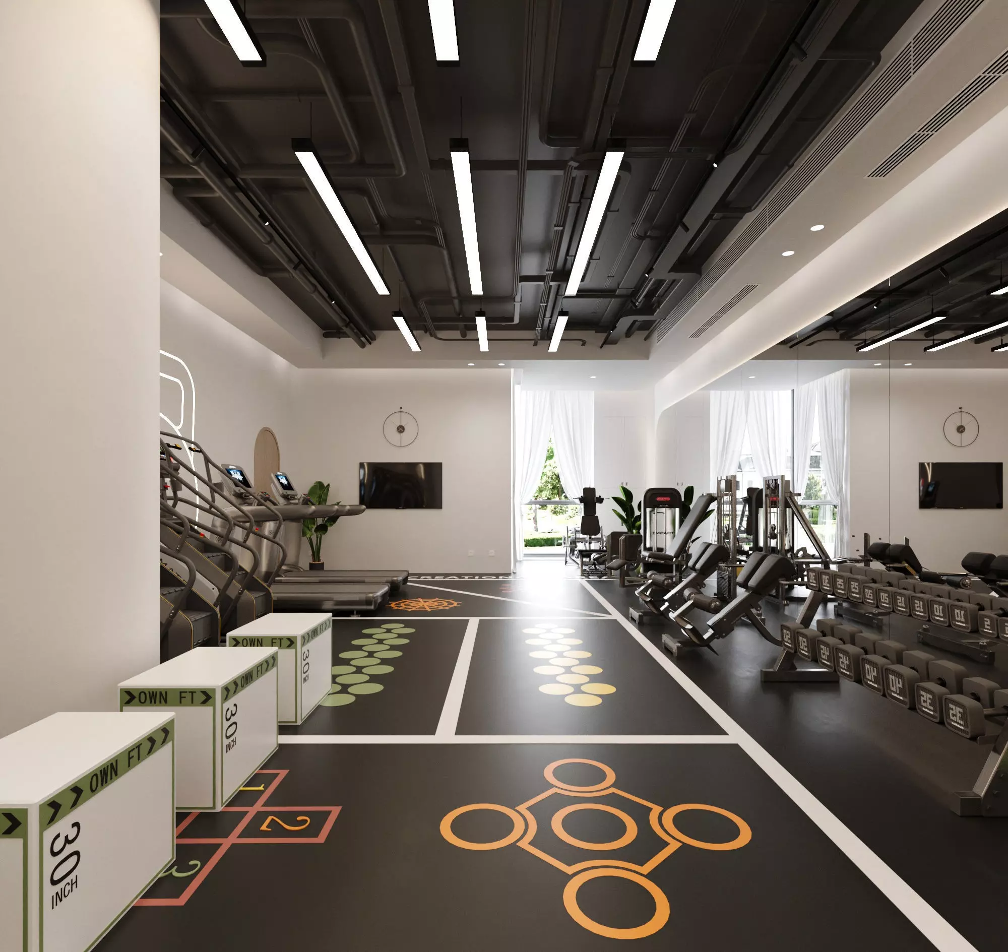 Modern Gym 3D model_0