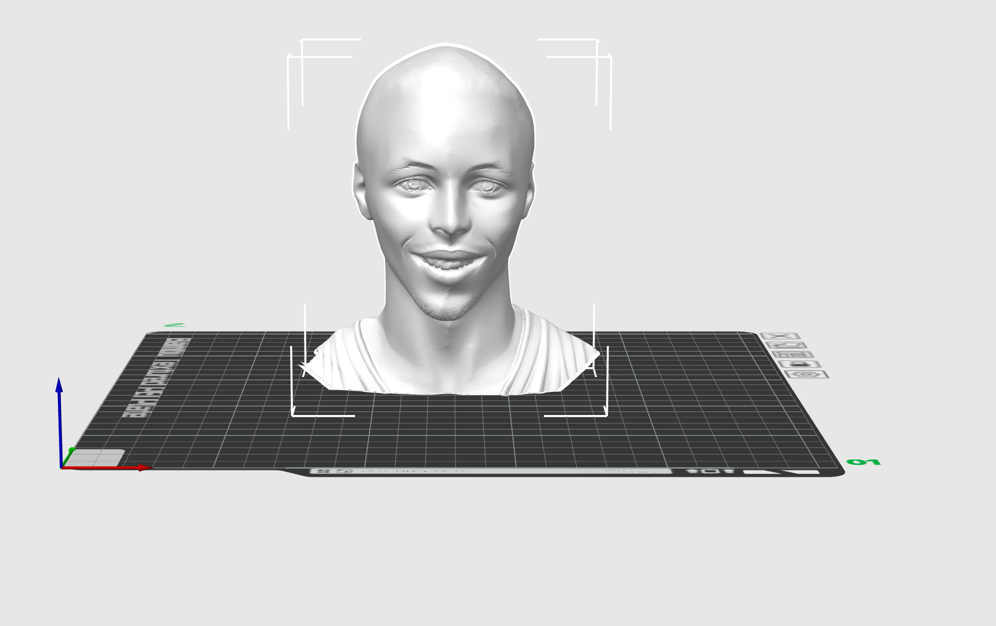 Rookie Stephen Curry Bust 3D print model_3