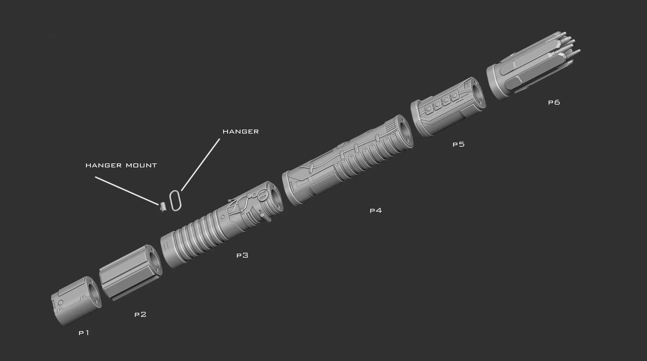 Ronin functional lightsaber 3D print model_7