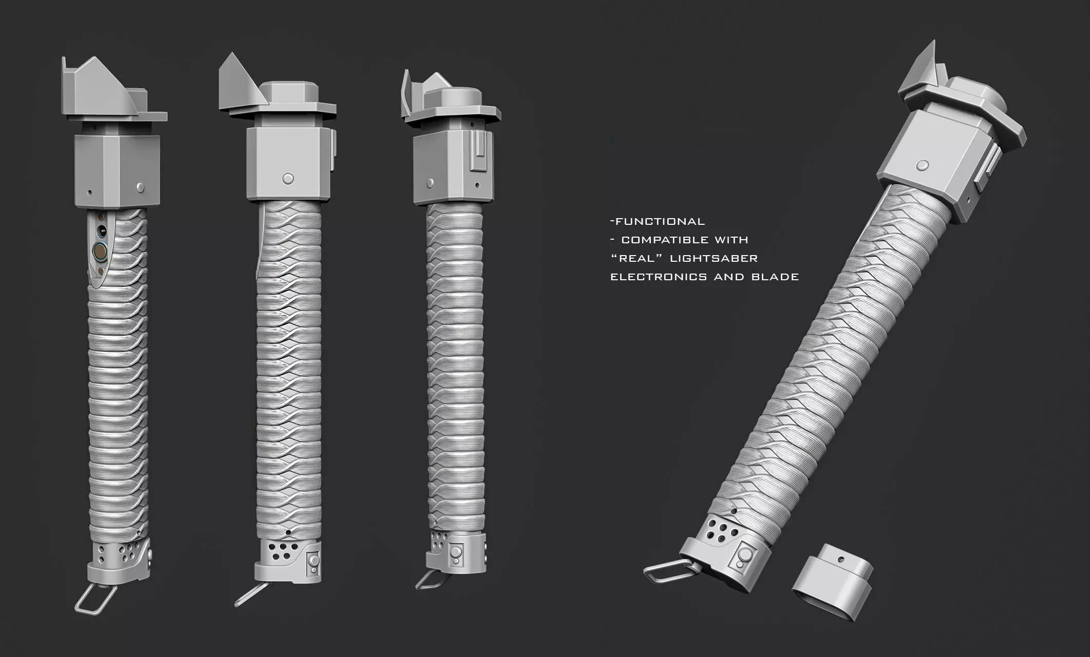 Ronin functional lightsaber 3D print model_1
