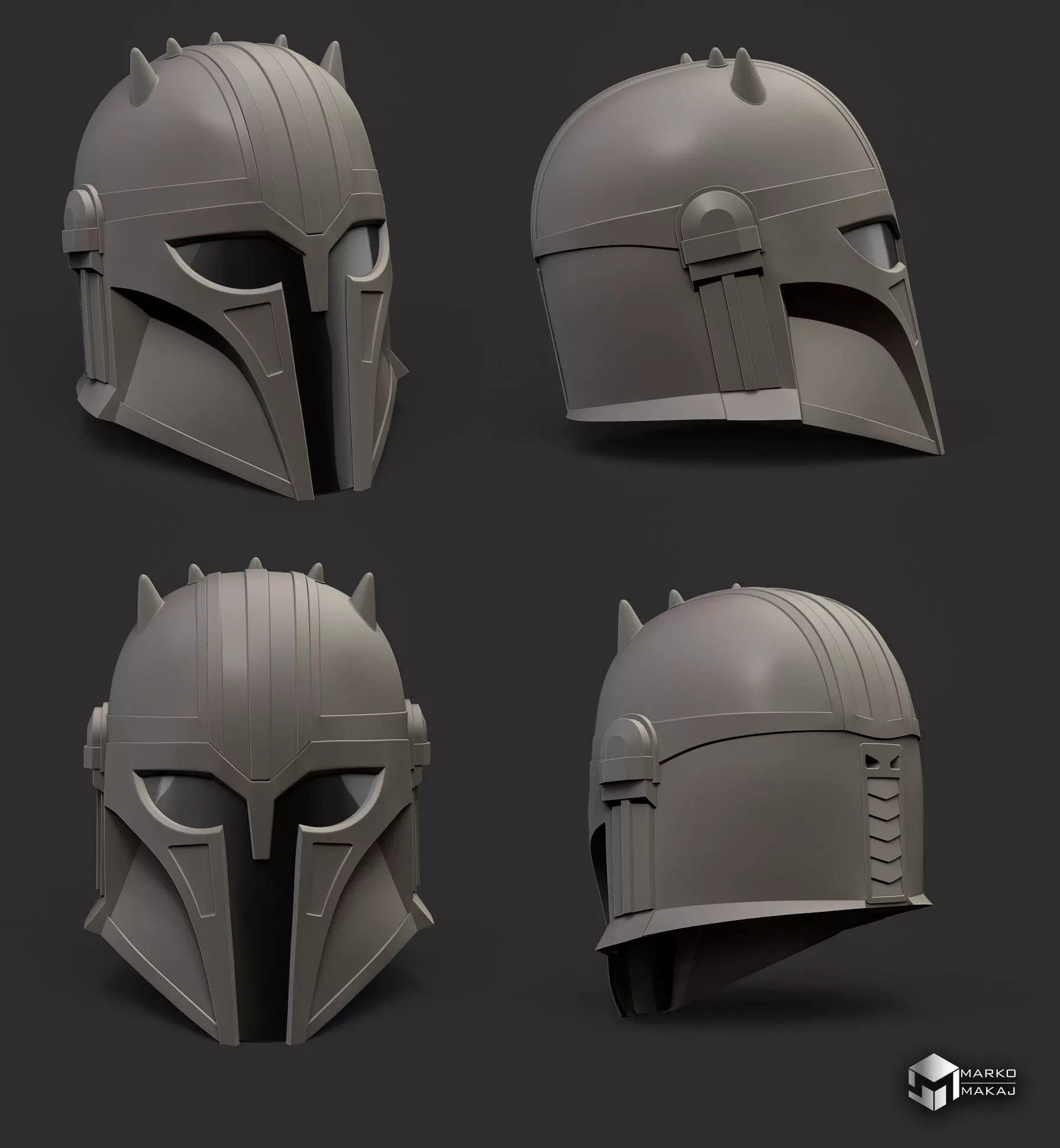 The Armorer helmet 3D print model_3