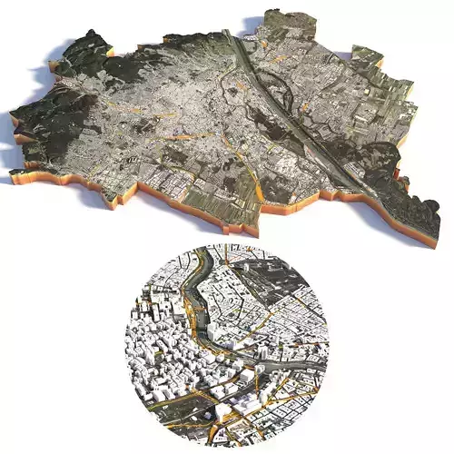 Vienna City in Austria 3D model