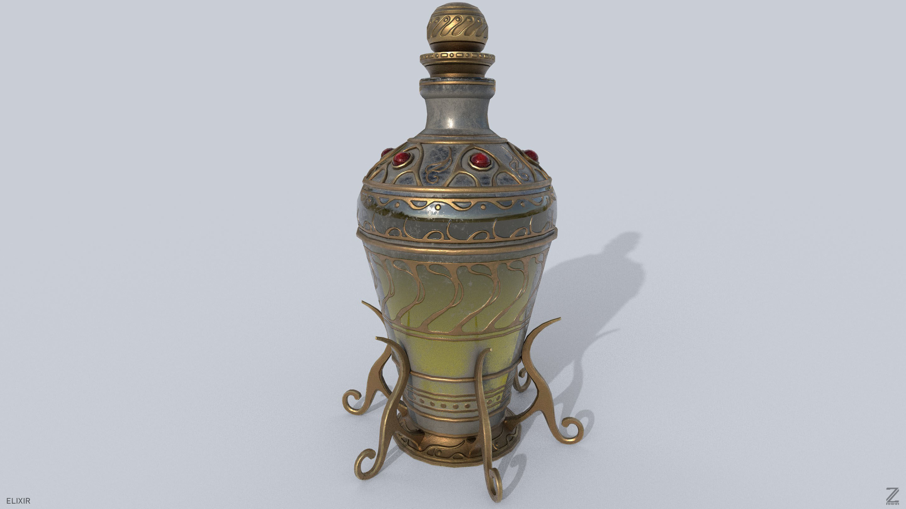 Elixir Low-poly 3D model_8