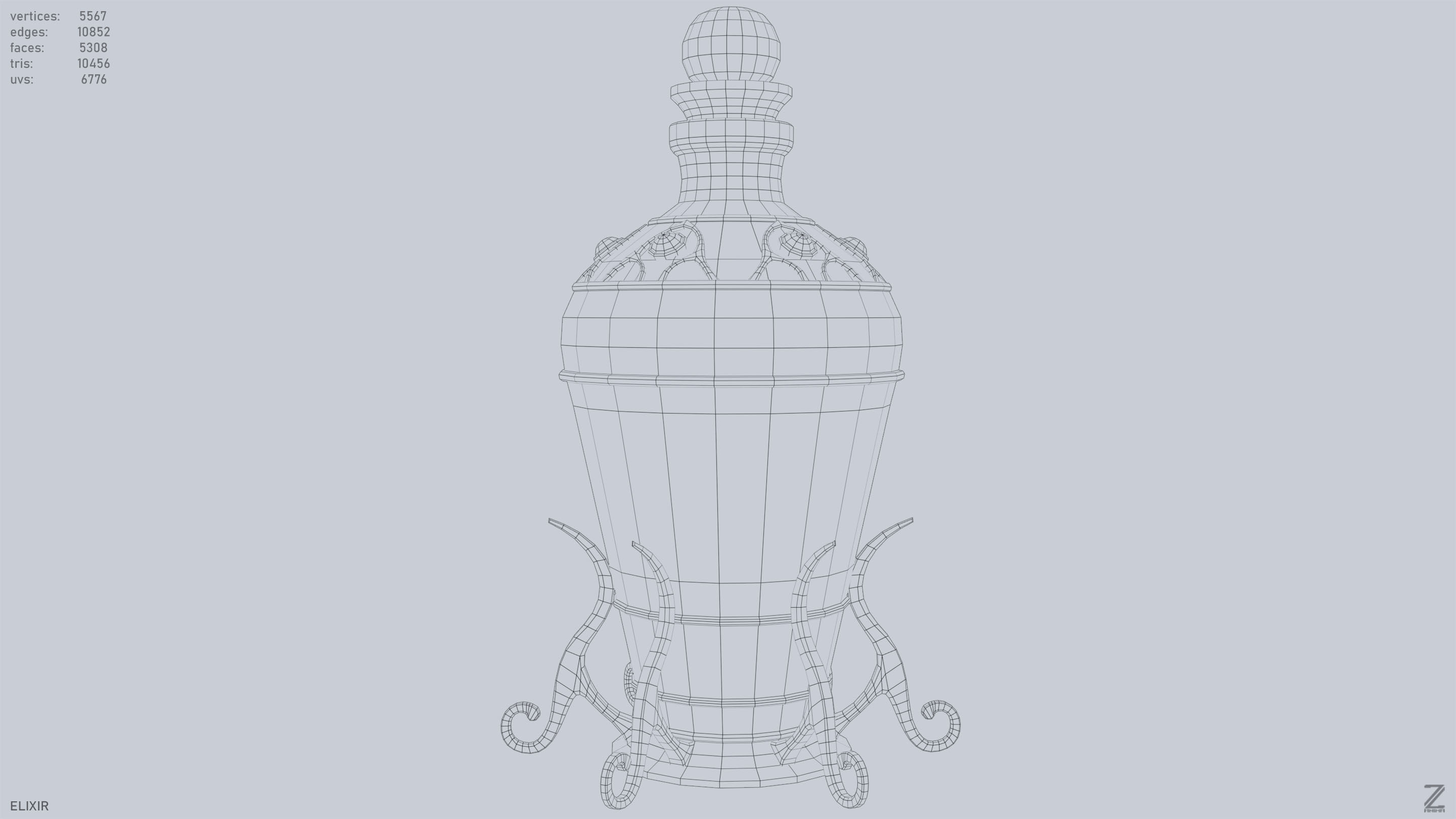 Elixir Low-poly 3D model_11