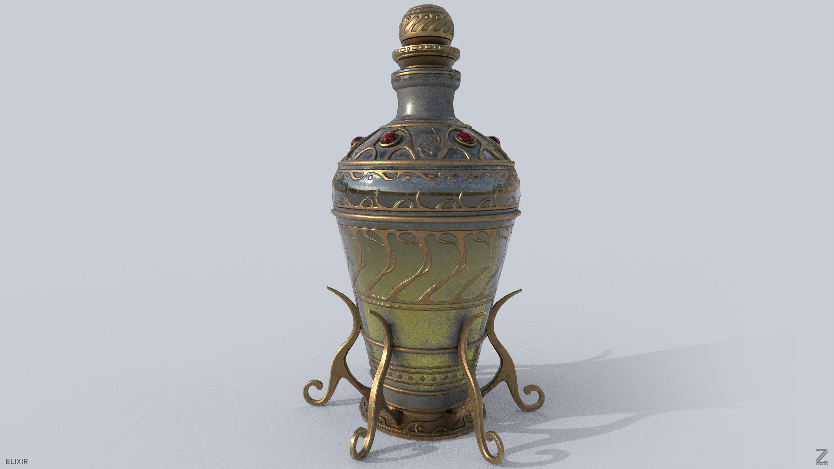 Elixir Low-poly 3D model_7