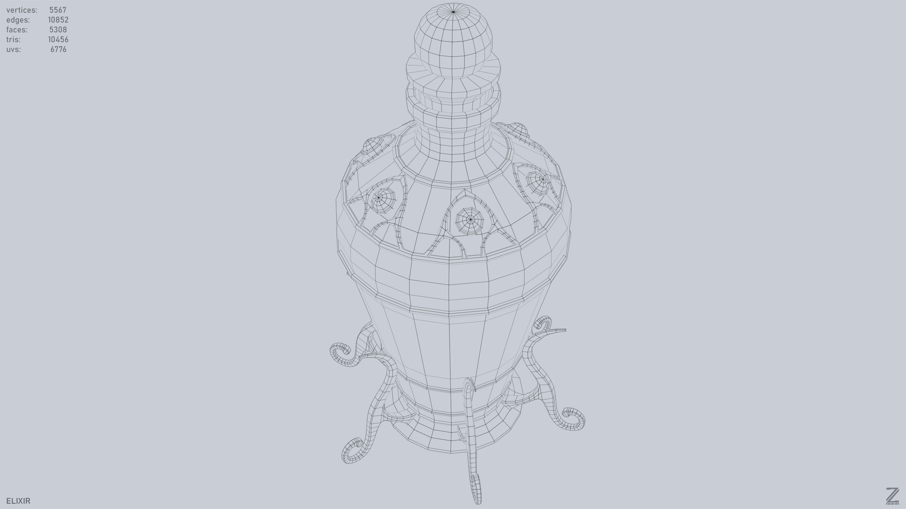 Elixir Low-poly 3D model_13