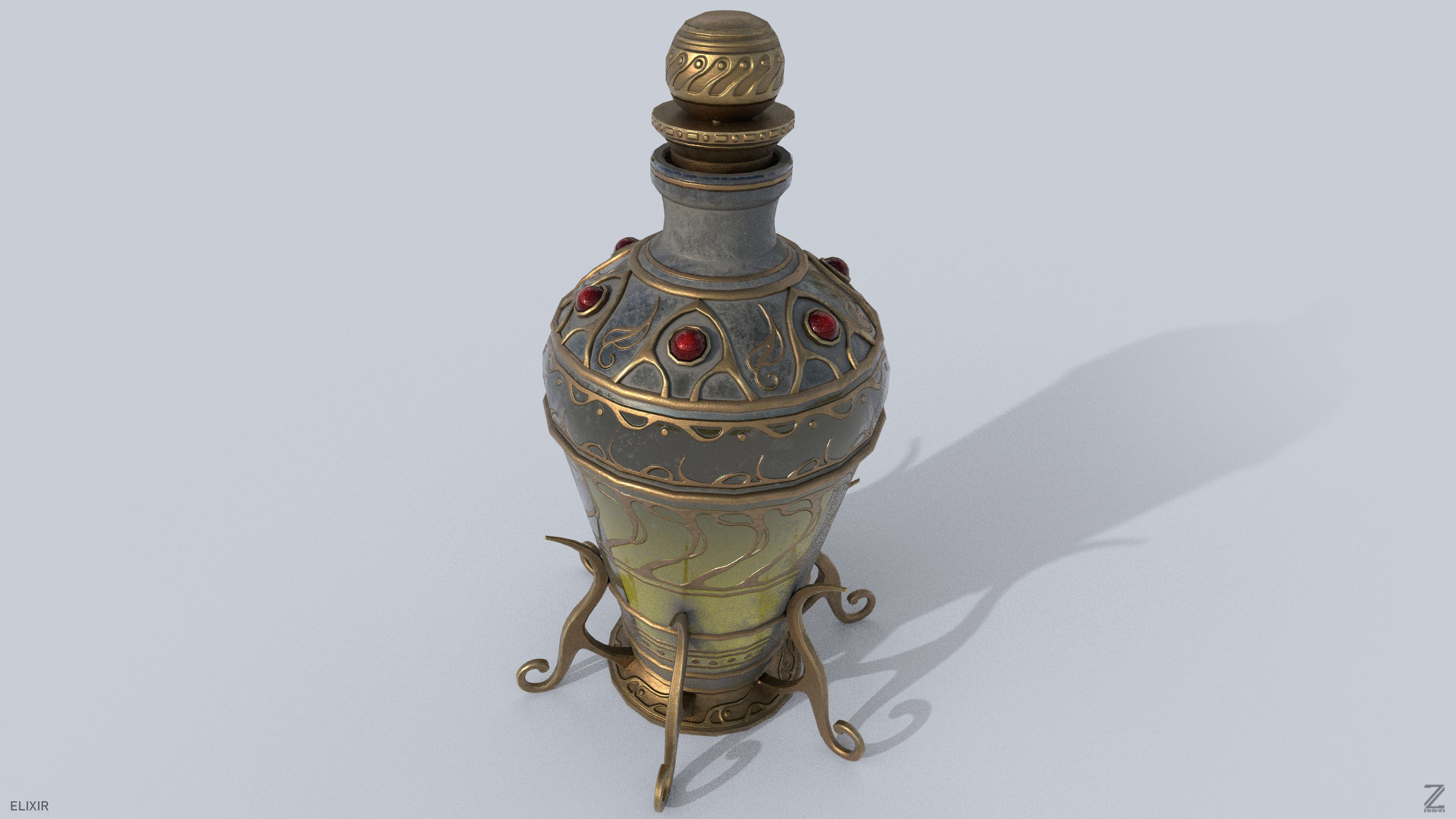 Elixir Low-poly 3D model_5