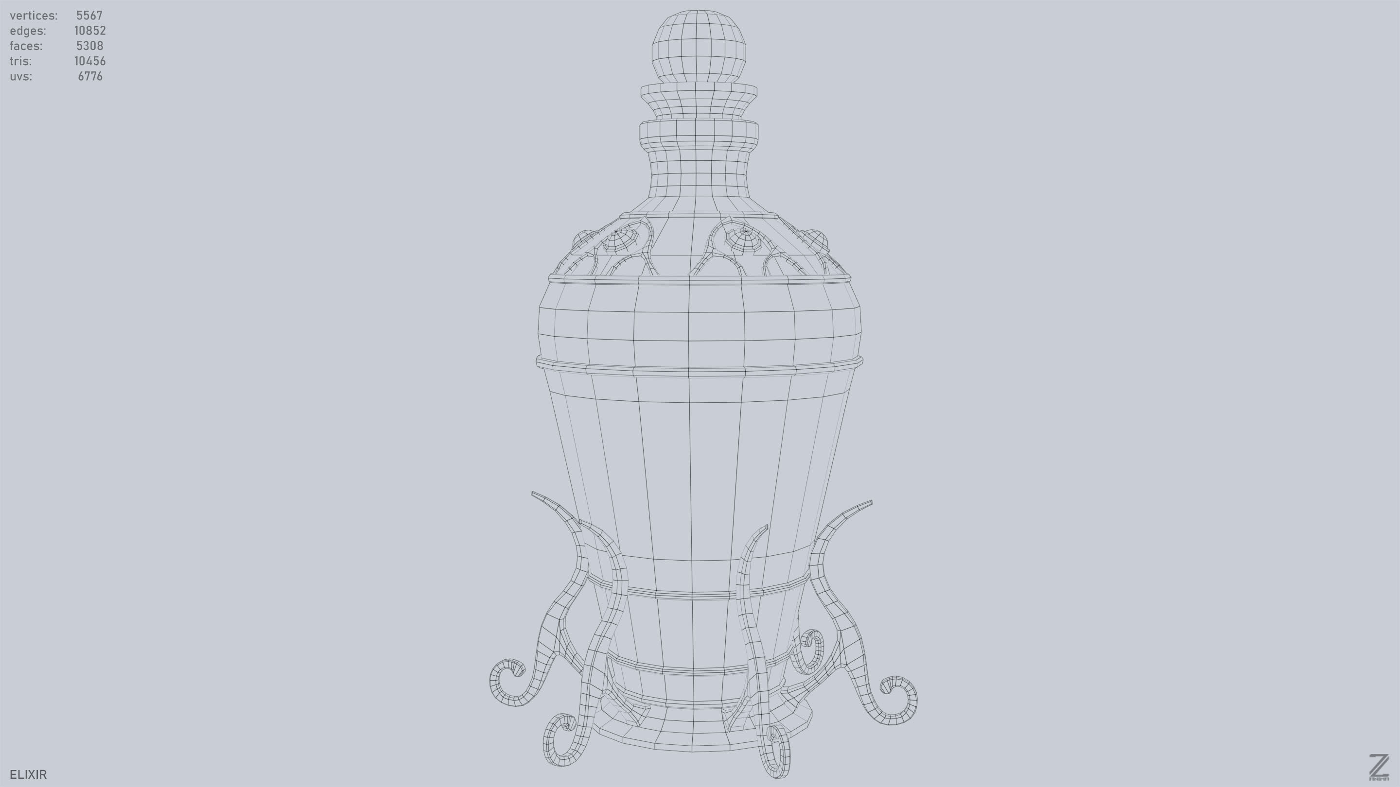 Elixir Low-poly 3D model_9