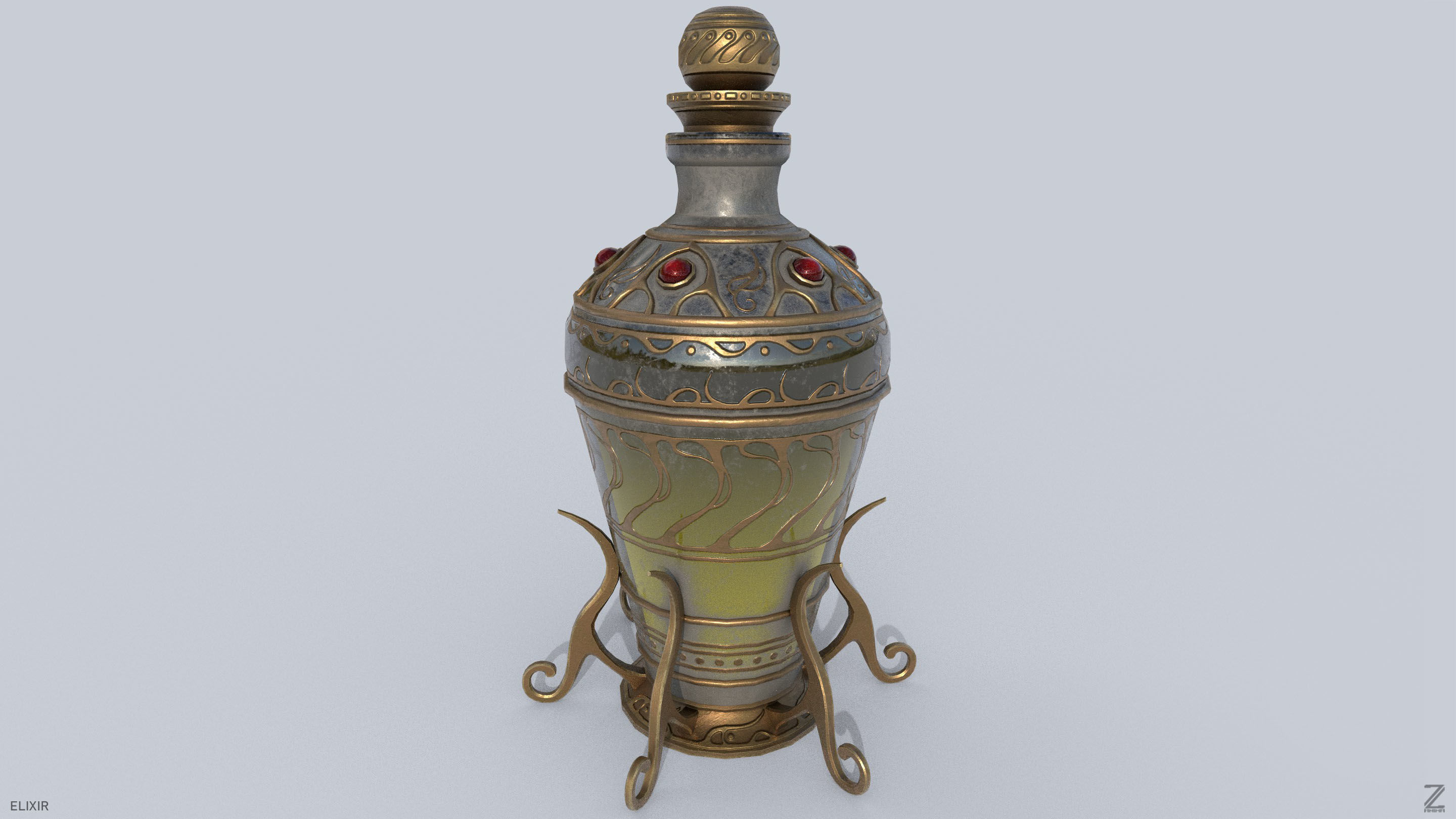 Elixir Low-poly 3D model_6